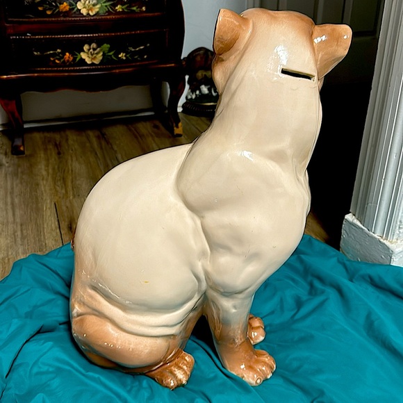 VINTAGE/1966 21 1/2 inches tall 13 1/2 wide, ceramic “CREST” cougar piggy bank - Picture 3 of 9